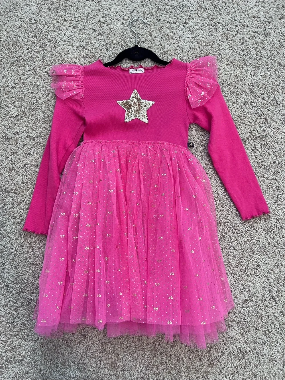 Pink Sparkle Star Tulle Kids Fancy Dress